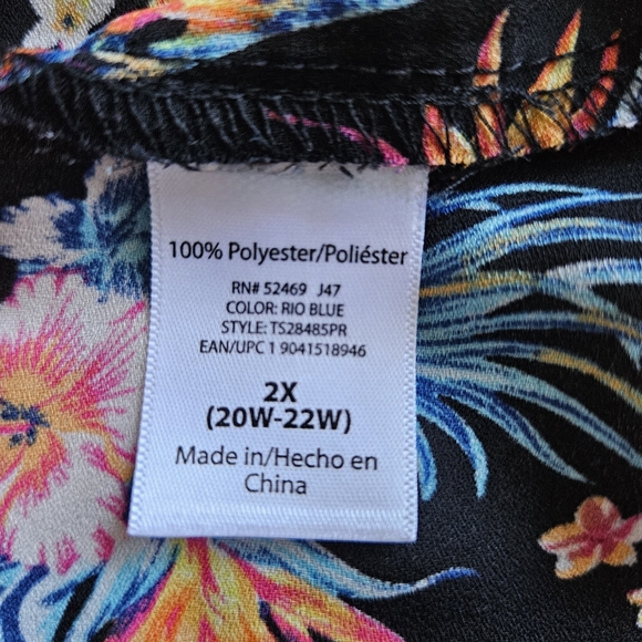 TERRA & SKY FLORAL BLOUSE WOMEN 2X EXCELLENT PRE-OWNED CONDITION - Picture 9 of 11